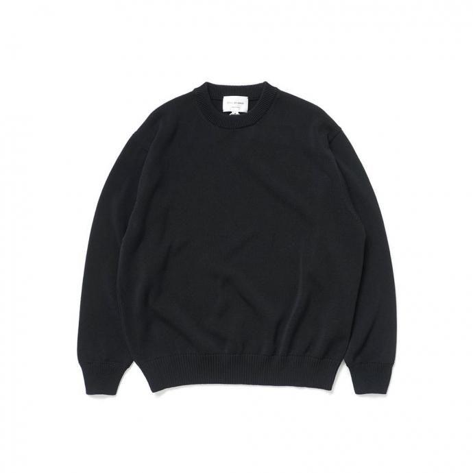STILL BY HAND スティルバイハンド / KN04261 - DARK CHARCOAL ミドルゲージ コットンセーター 10G cotton sweater | STILL BY HAND