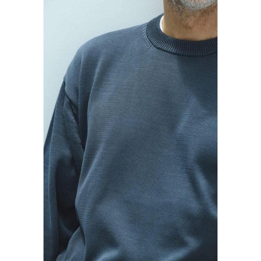 STILL BY HAND スティルバイハンド / KN04261 - DARK CHARCOAL ミドルゲージ コットンセーター 10G cotton sweater | STILL BY HAND | 07