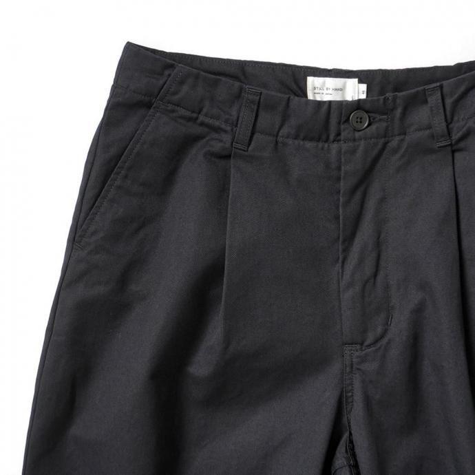 STILL BY HAND スティルバイハンド / PT02261 - BLACK NAVY ワンタック セルビッジチノ Selvedge 1 pleat pants | STILL BY HAND | 02