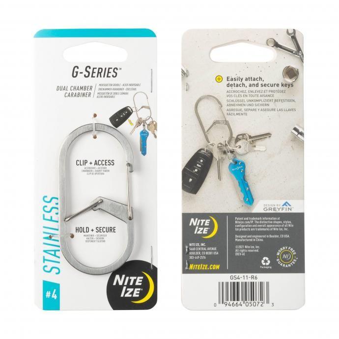 NITE IZE ナイトアイズ / Gカラビナー ステンレスシルバー #4 G-Series Dual Chamber Carabiner | NITE IZE | 06