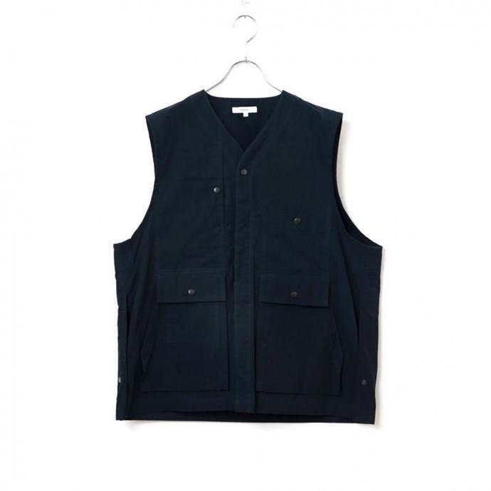 kontor / KON-VE01261 - NAVY マルチポケットベスト Wax coated multi-pocket vest | 