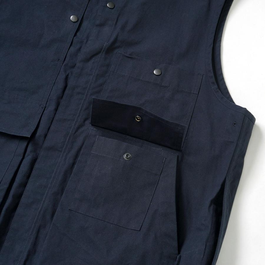kontor / KON-VE01261 - NAVY マルチポケットベスト Wax coated multi-pocket vest |  | 05