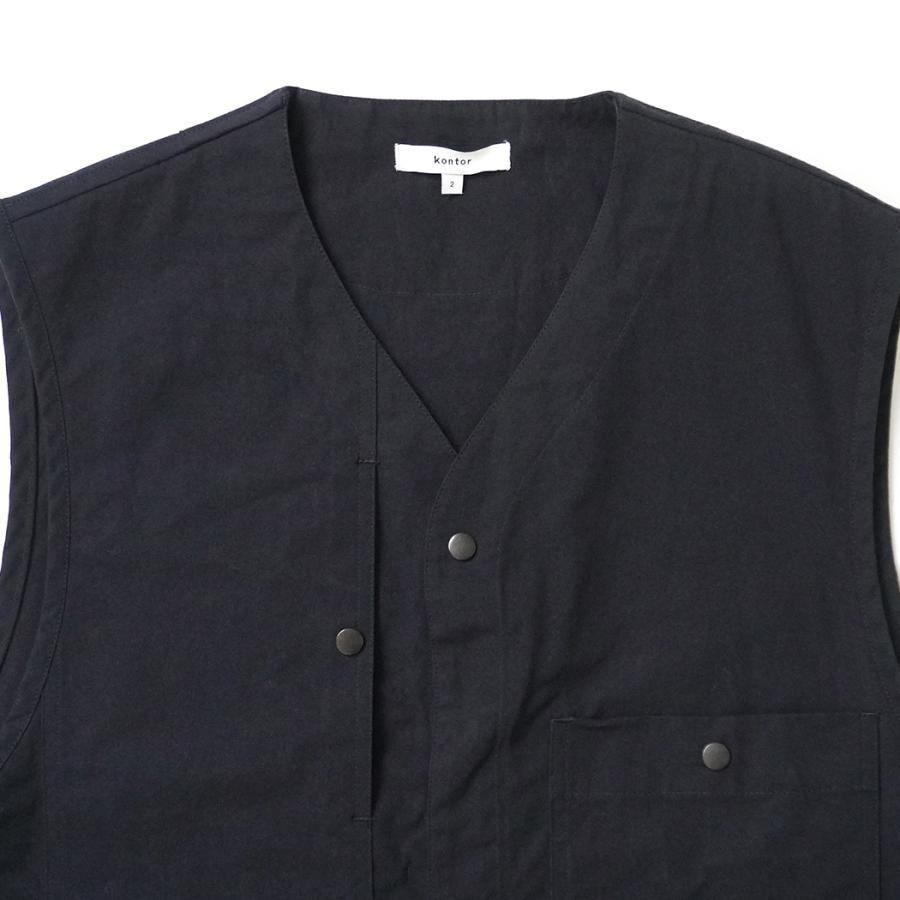 kontor / KON-VE01261 - NAVY マルチポケットベスト Wax coated multi-pocket vest |  | 02