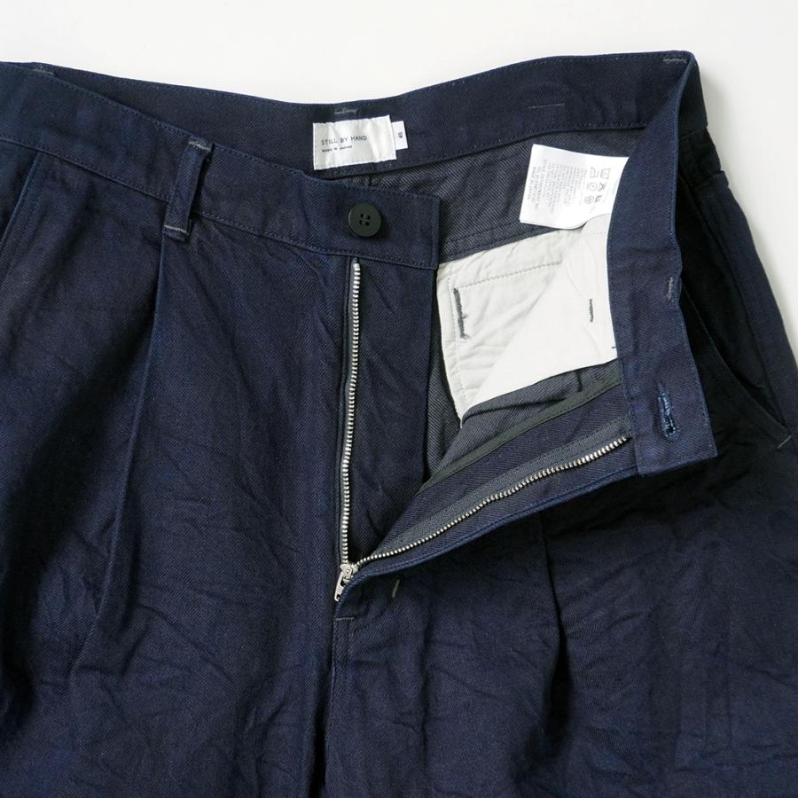 STILL BY HAND スティルバイハンド / DN03261 - DARK NAVY 11.5オンス ディープタック デニムパンツ 11.5oz deep tuck denim pants | STILL BY HAND | 04