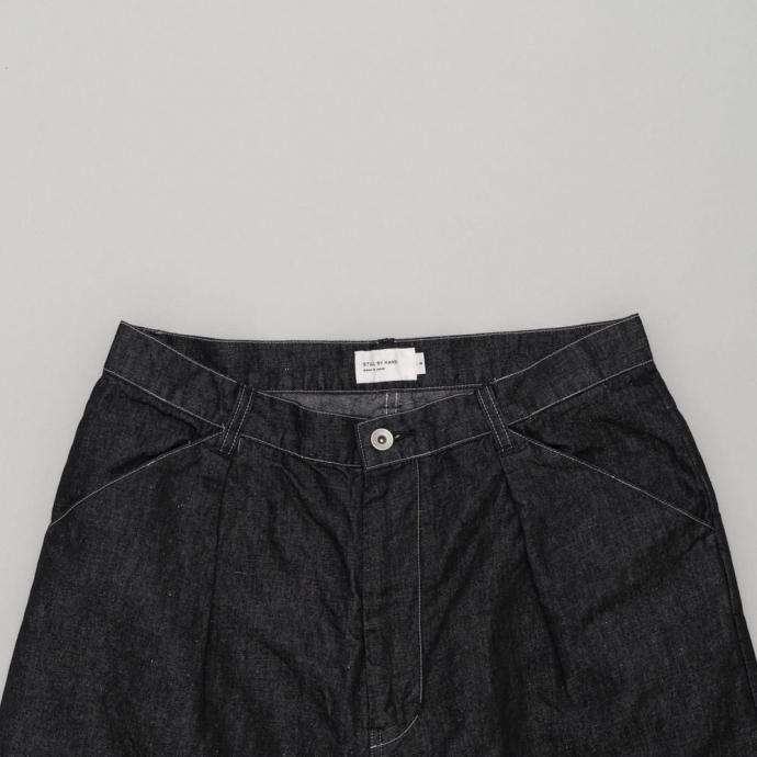 STILL BY HAND スティルバイハンド / DN02261 - BLACK ヘンプ混 デニムパンツ Hemp mixed denim pants | STILL BY HAND | 01