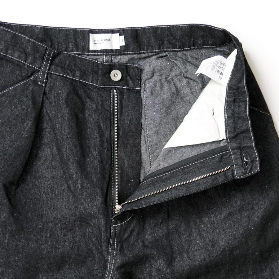 STILL BY HAND スティルバイハンド / DN02261 - BLACK ヘンプ混 デニムパンツ Hemp mixed denim pants | STILL BY HAND | 04