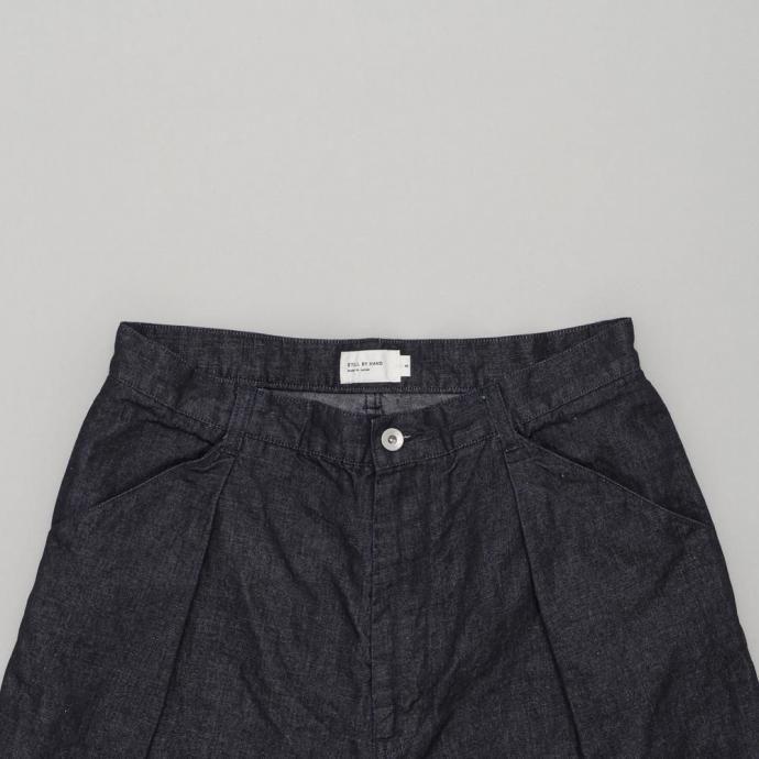STILL BY HAND スティルバイハンド / DN02261 - DARK NAVY ヘンプ混 デニムパンツ Hemp mixed denim pants | STILL BY HAND | 01
