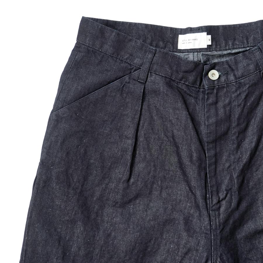 STILL BY HAND スティルバイハンド / DN02261 - DARK NAVY ヘンプ混 デニムパンツ Hemp mixed denim pants | STILL BY HAND | 02