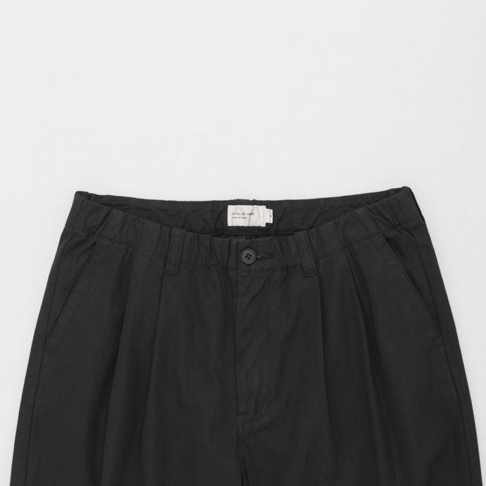 STILL BY HAND スティルバイハンド / PT01261 - INK BLACK ガーメントダイ 2タックパンツ Garment-dye 2 pleat pants | STILL BY HAND | 01