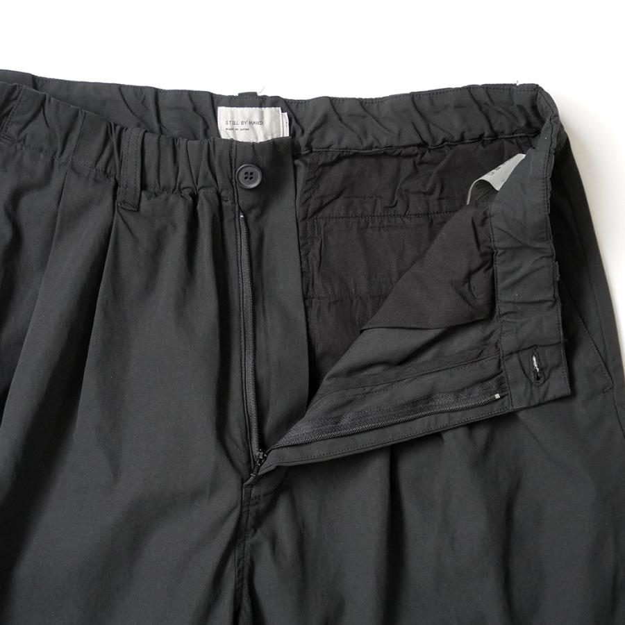 STILL BY HAND スティルバイハンド / PT01261 - INK BLACK ガーメントダイ 2タックパンツ Garment-dye 2 pleat pants | STILL BY HAND | 04