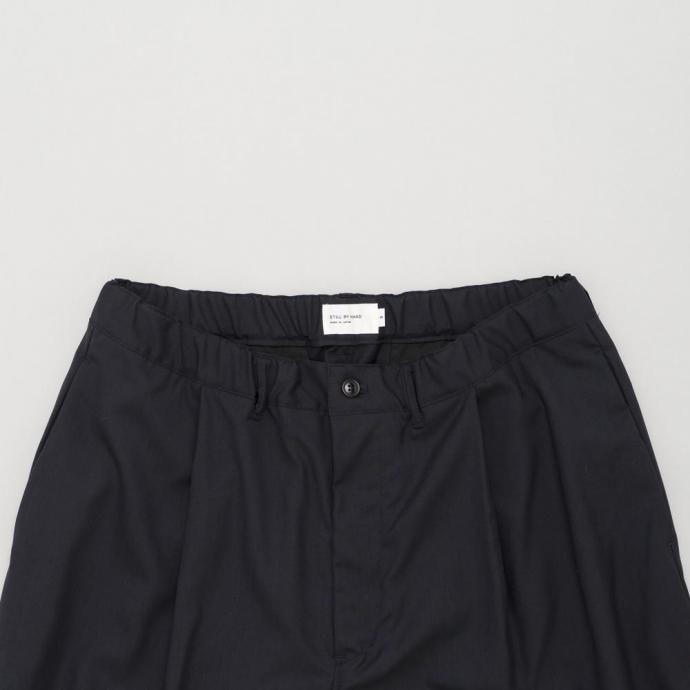 STILL BY HAND スティルバイハンド / PT09261 - BLACK NAVY サマーウール ワイドパンツ Summer wool wide pants | STILL BY HAND | 01