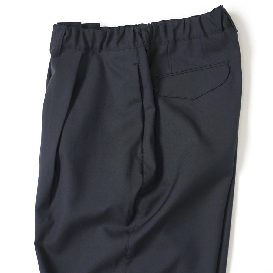 STILL BY HAND スティルバイハンド / PT09261 - BLACK NAVY サマーウール ワイドパンツ Summer wool wide pants | STILL BY HAND | 03