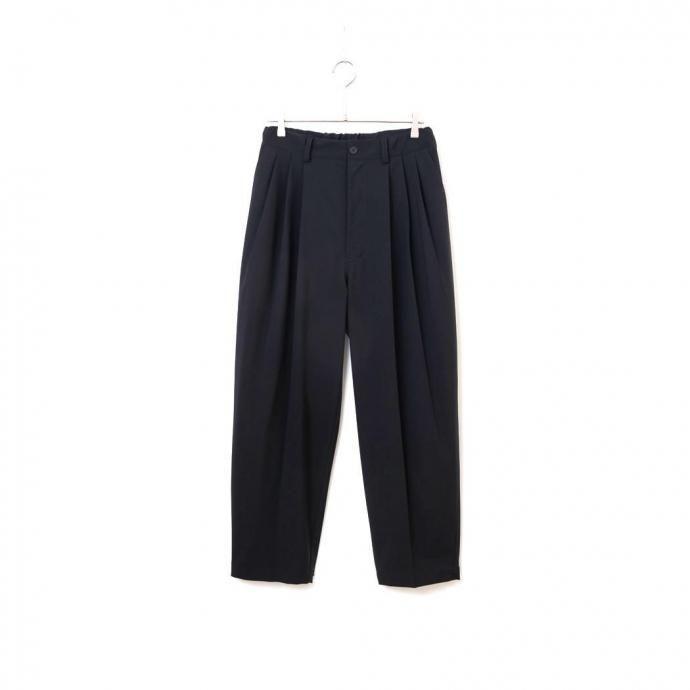 kontor / KON-PT03261 - BLACK サマーウール 3タックパンツ Summer wool three-pleats slacks | 