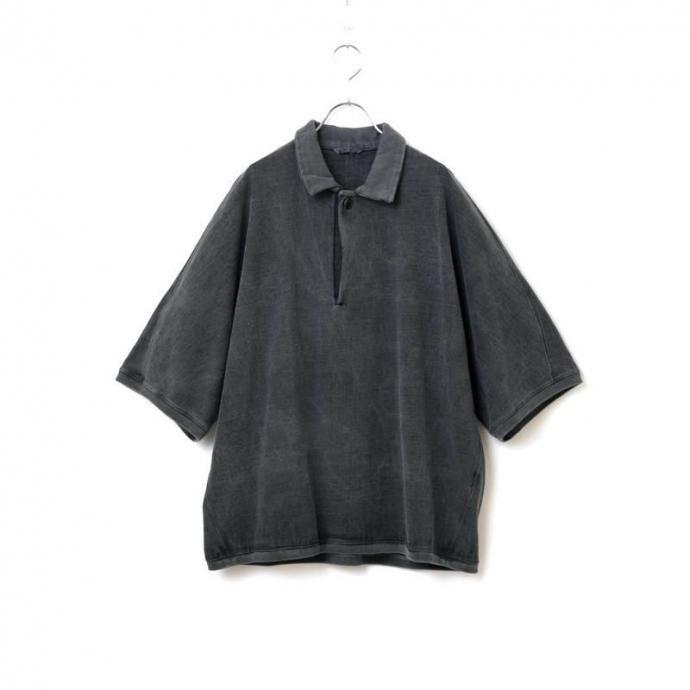 kontor / KON-CS03261 - CHARCOAL ドルマンスリーブポロシャツ Garment-dyed dolman sleeve polo shirt | 