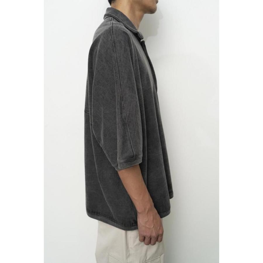 kontor / KON-CS03261 - CHARCOAL ドルマンスリーブポロシャツ Garment-dyed dolman sleeve polo shirt |  | 03