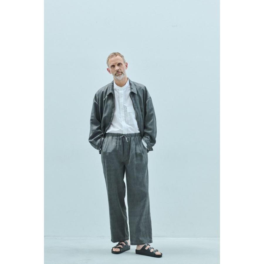 STILL BY HAND スティルバイハンド / SH09261 - BLUE STRIPE コットン／ラミー バンドカラーシャツ Cotton/ramie band collar shirt | STILL BY HAND | 05