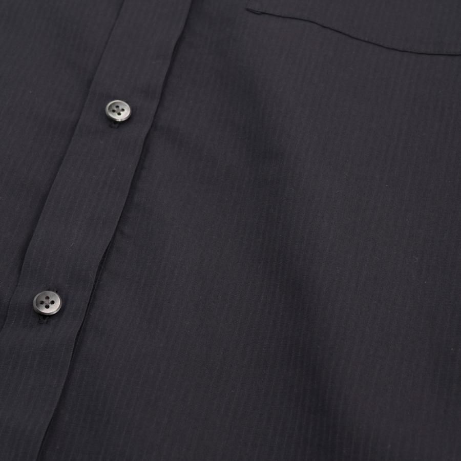 STILL BY HAND スティルバイハンド / SH09261 - NAVY STRIPE コットン／ラミー バンドカラーシャツ Cotton/ramie band collar shirt | STILL BY HAND | 02