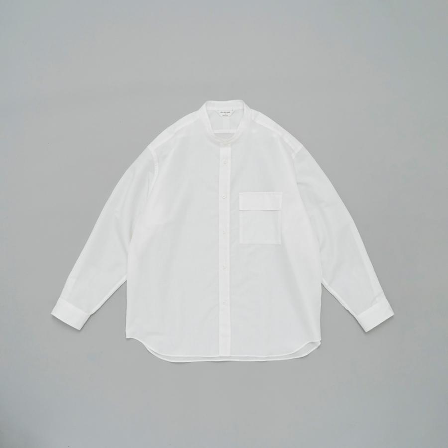 STILL BY HAND スティルバイハンド / SH09261 - WHITE コットン／ラミー バンドカラーシャツ Cotton/ramie band collar shirt | STILL BY HAND