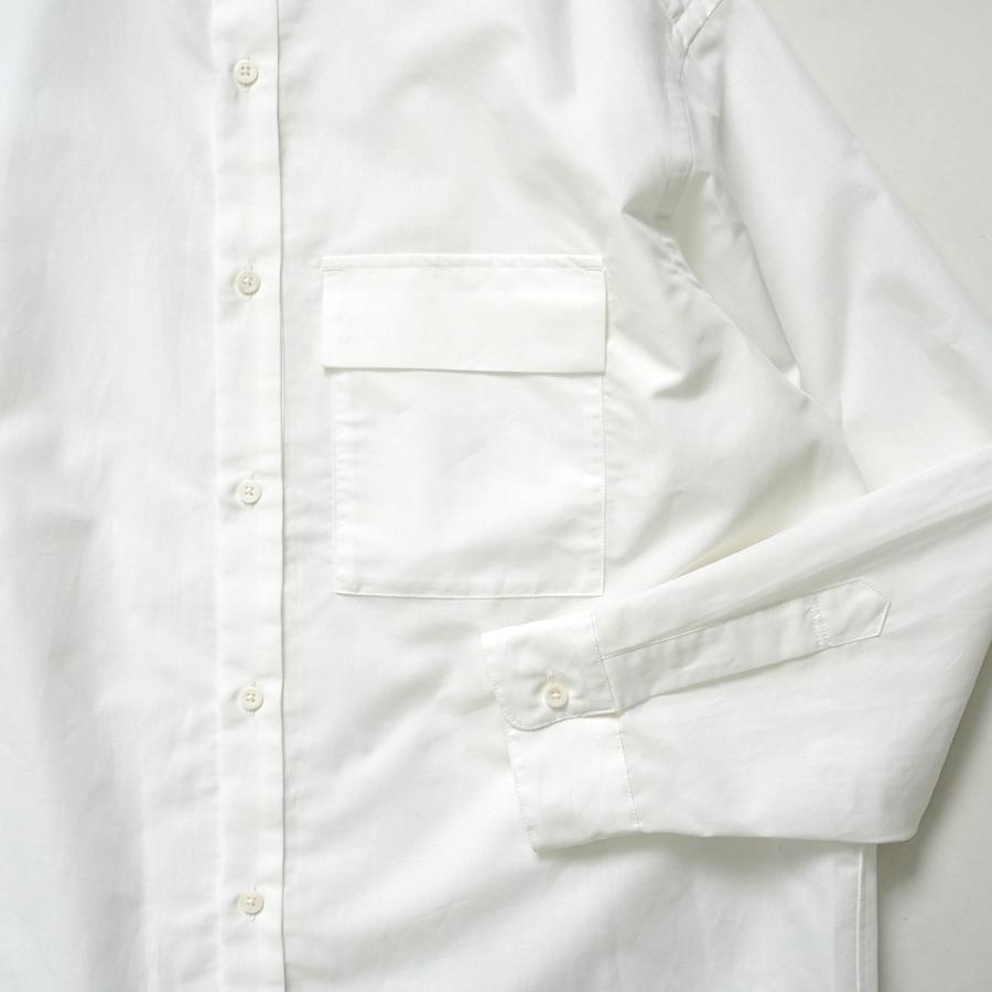 STILL BY HAND スティルバイハンド / SH09261 - WHITE コットン／ラミー バンドカラーシャツ Cotton/ramie band collar shirt | STILL BY HAND | 03