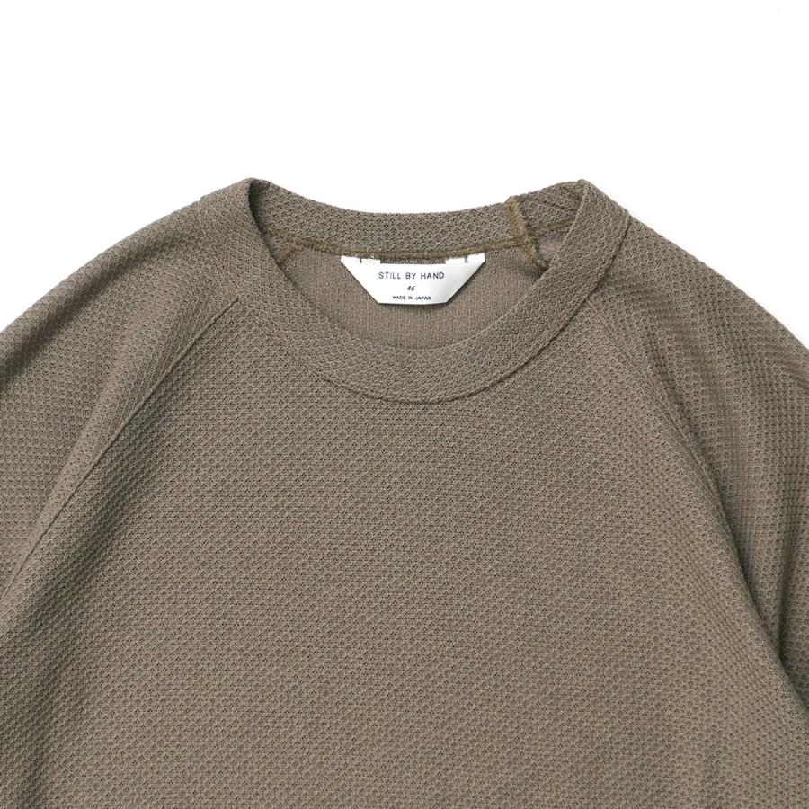 STILL BY HAND スティルバイハンド / CS07261 - KHAKI 鹿の子 カットソー Moss stitch long sleeve | STILL BY HAND | 03