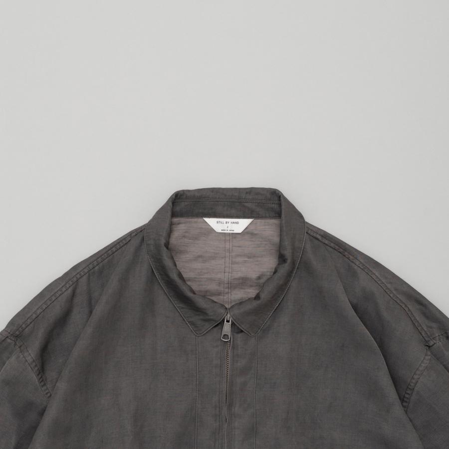STILL BY HAND スティルバイハンド / BL05261 - DUSTY GREY ピグメントプリント ジップアップブルゾン Pigment print zip up blouson | STILL BY HAND | 01