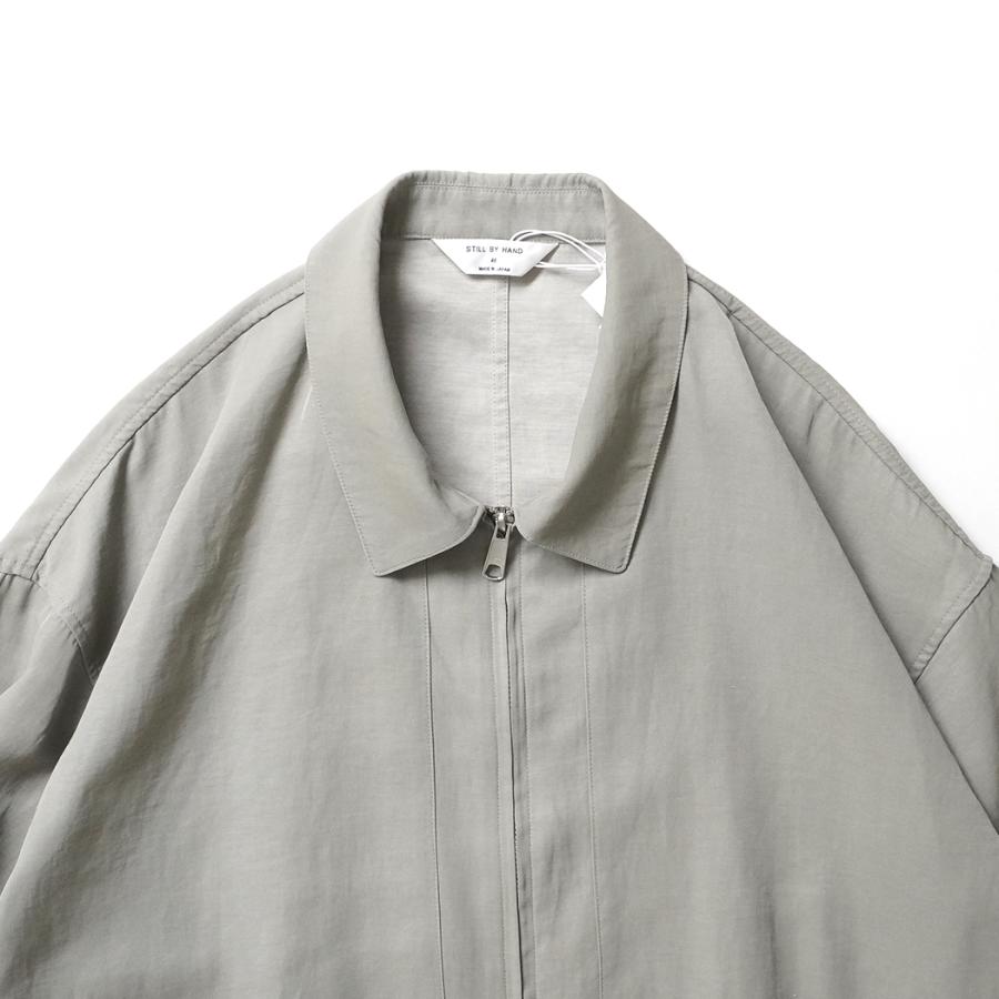 STILL BY HAND スティルバイハンド / BL05261 - SAGE ピグメントプリント ジップアップブルゾン Pigment print zip up blouson | STILL BY HAND | 02