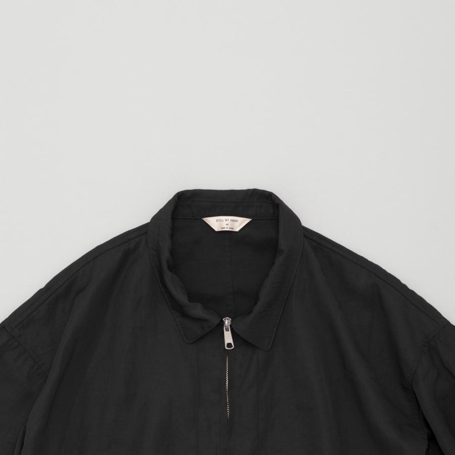 STILL BY HAND スティルバイハンド / BL05261 - BLACK ピグメントプリント ジップアップブルゾン Pigment print zip up blouson | STILL BY HAND | 02