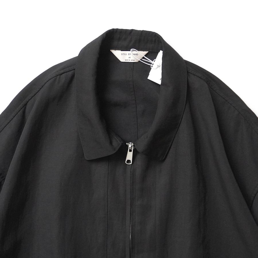 STILL BY HAND スティルバイハンド / BL05261 - BLACK ピグメントプリント ジップアップブルゾン Pigment print zip up blouson | STILL BY HAND | 02