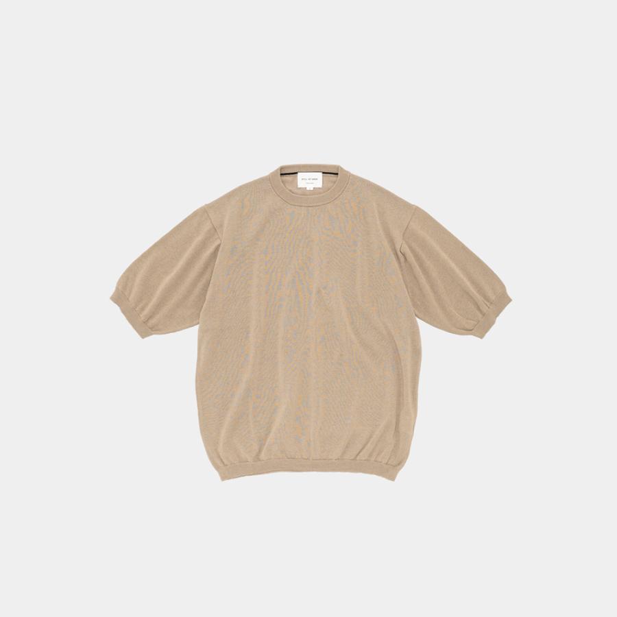 STILL BY HAND / KN02261 - KHAKI BEIGE 半袖ニットTシャツ Half sleeve knit t-shirt | STILL BY HAND