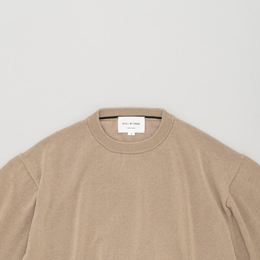 STILL BY HAND / KN02261 - KHAKI BEIGE 半袖ニットTシャツ Half sleeve knit t-shirt | STILL BY HAND | 01