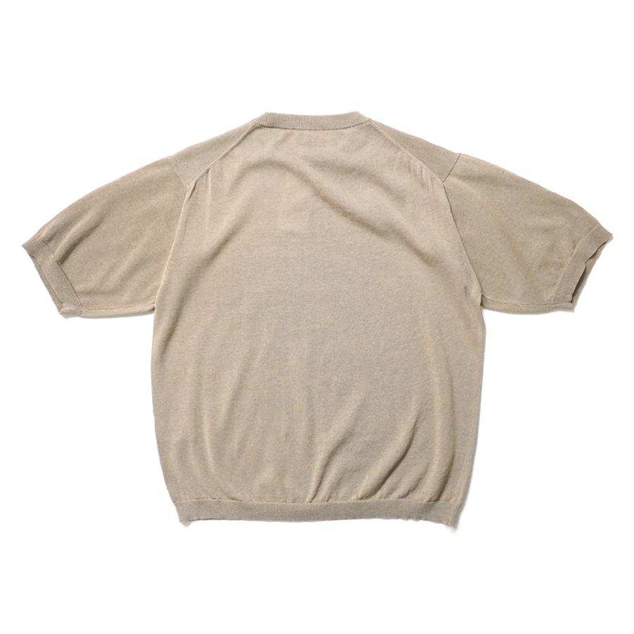 STILL BY HAND / KN02261 - KHAKI BEIGE 半袖ニットTシャツ Half sleeve knit t-shirt | STILL BY HAND | 01