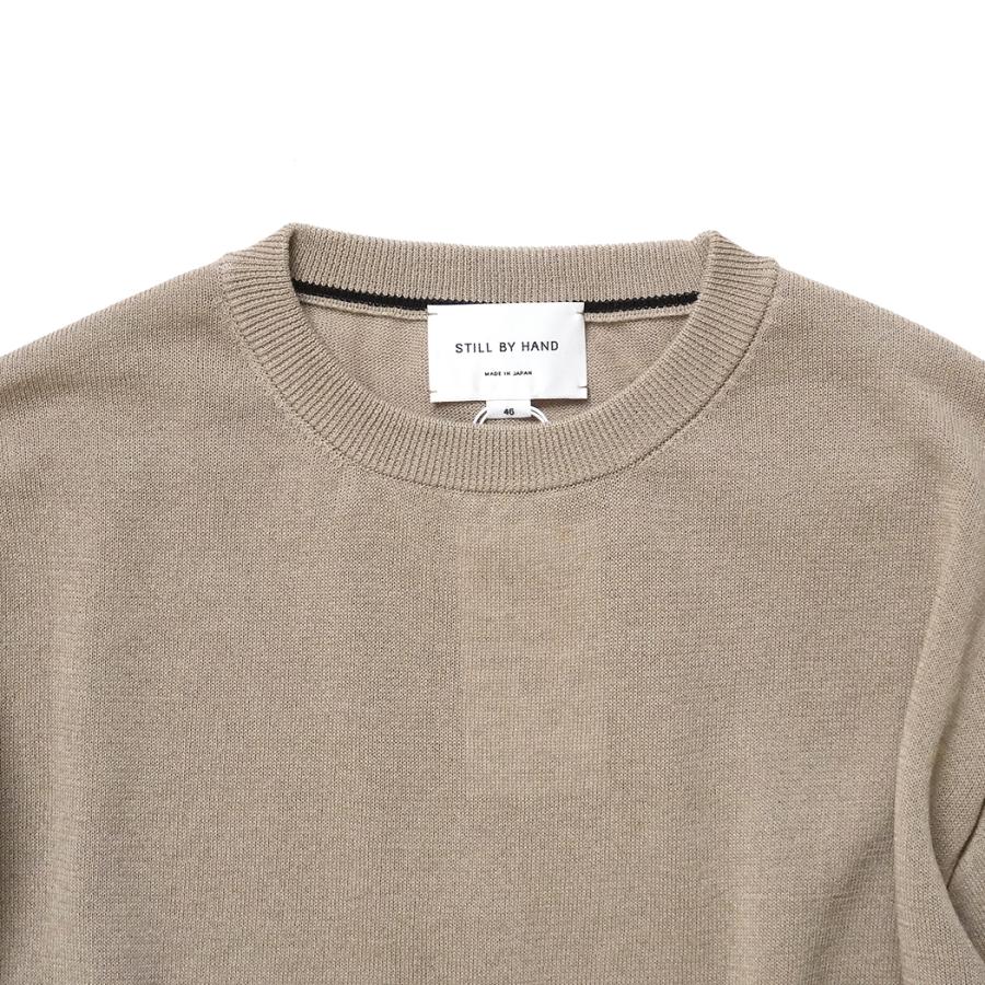 STILL BY HAND / KN02261 - KHAKI BEIGE 半袖ニットTシャツ Half sleeve knit t-shirt | STILL BY HAND | 02