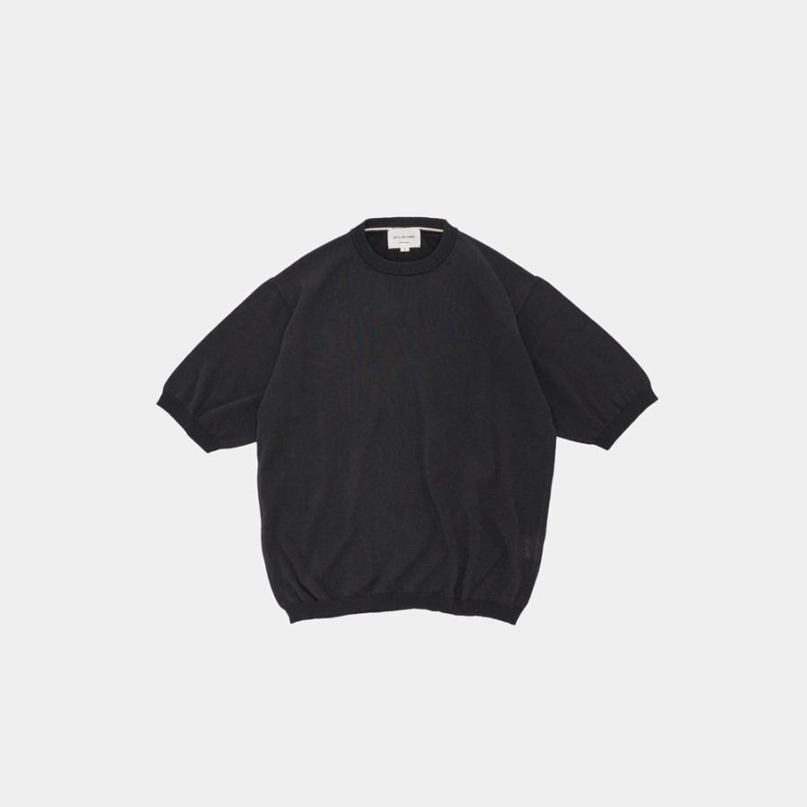 STILL BY HAND / KN02261 - INK BLACK 半袖ニットTシャツ Half sleeve knit t-shirt | STILL BY HAND