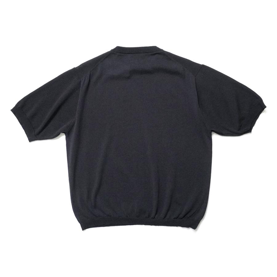 STILL BY HAND / KN02261 - INK BLACK 半袖ニットTシャツ Half sleeve knit t-shirt | STILL BY HAND | 01