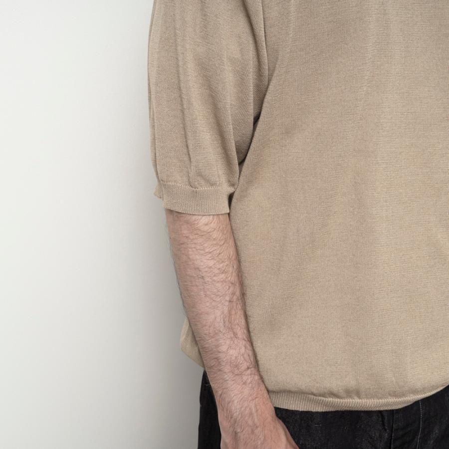STILL BY HAND / KN02261 - INK BLACK 半袖ニットTシャツ Half sleeve knit t-shirt | STILL BY HAND | 03
