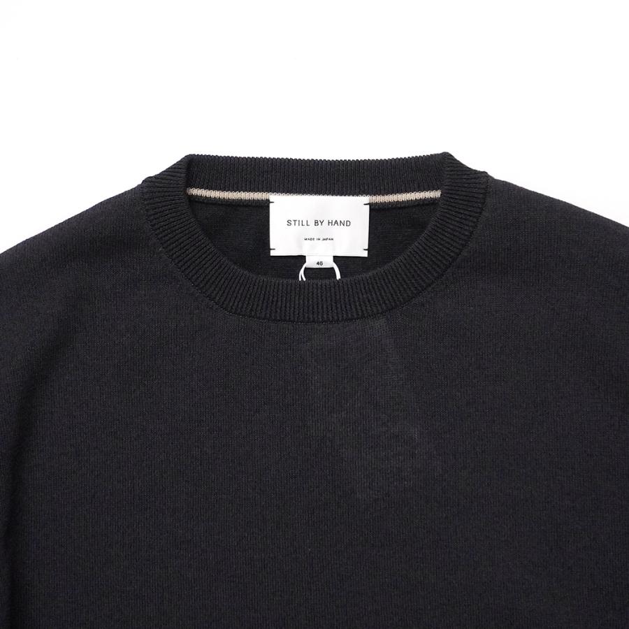 STILL BY HAND / KN02261 - INK BLACK 半袖ニットTシャツ Half sleeve knit t-shirt | STILL BY HAND | 02