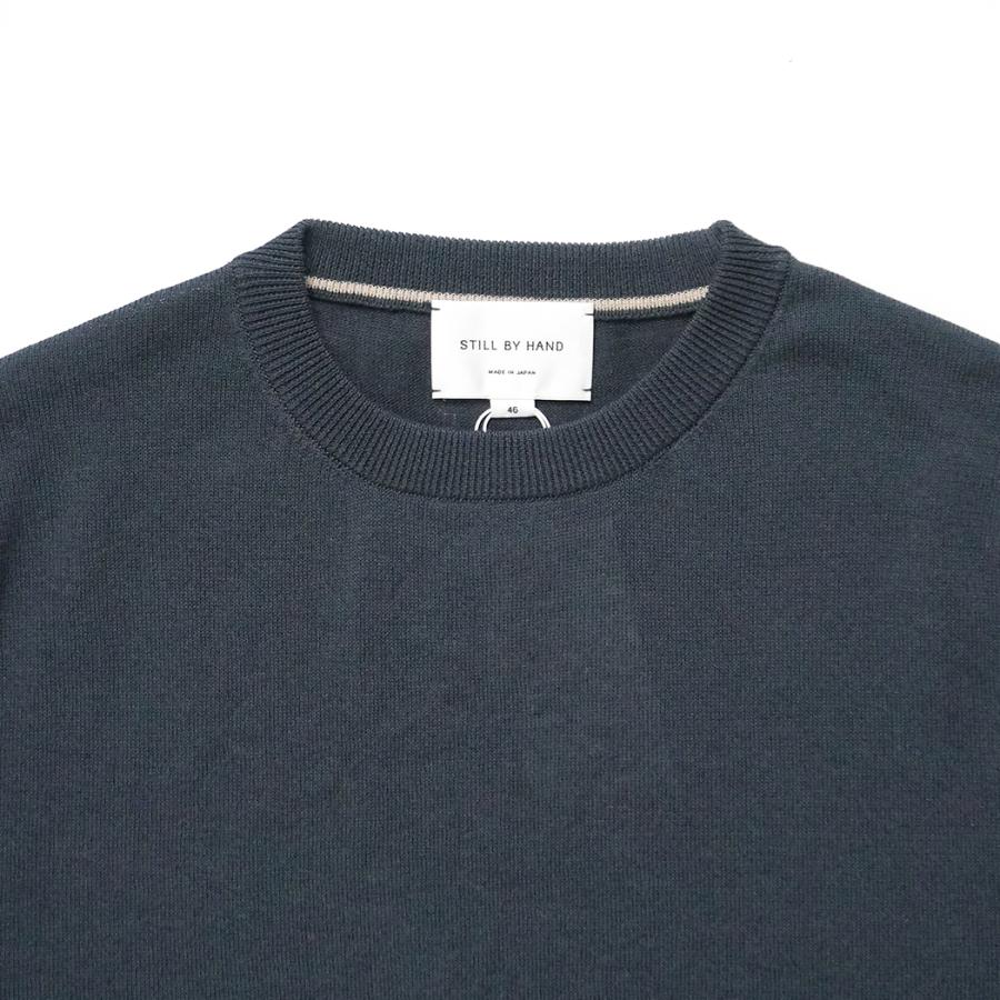 STILL BY HAND / KN02261 - TEAL BLUE 半袖ニットTシャツ Half sleeve knit t-shirt | STILL BY HAND | 02