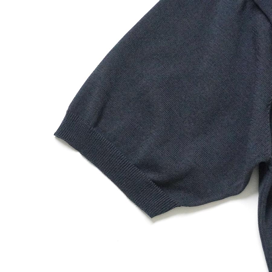 STILL BY HAND / KN02261 - TEAL BLUE 半袖ニットTシャツ Half sleeve knit t-shirt | STILL BY HAND | 03