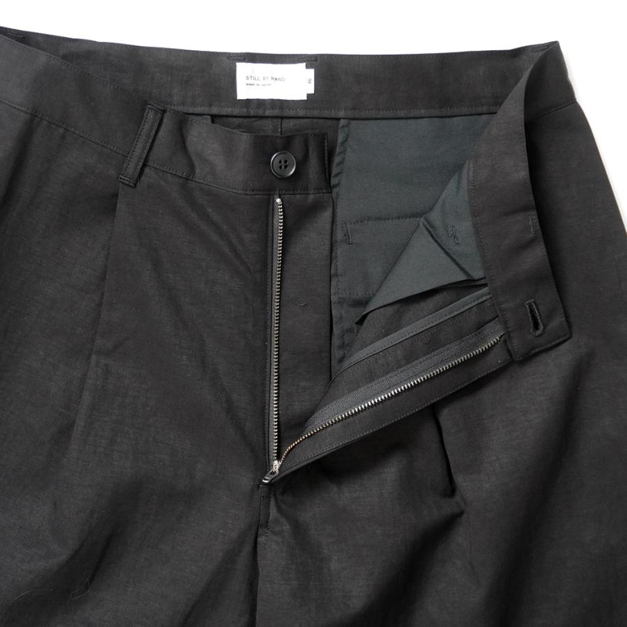 STILL BY HAND スティルバイハンド / PT10261 - BLACK リネン混 ワイドショーツ Linen mixed wide shorts | STILL BY HAND | 05