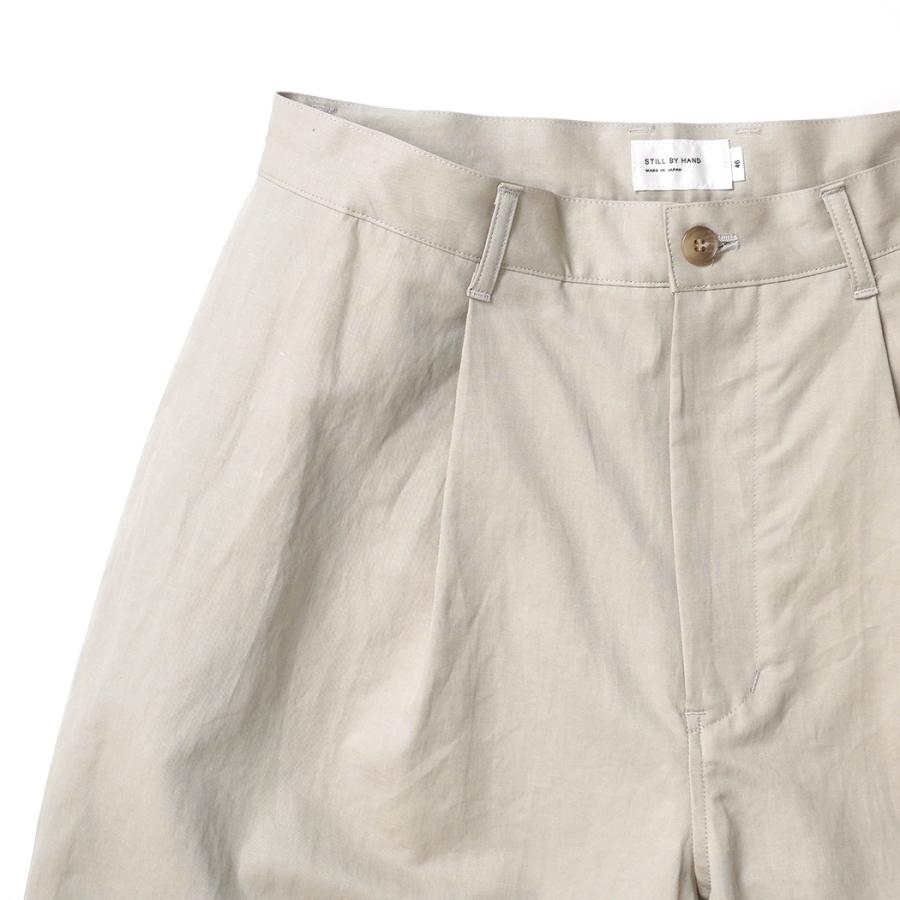 STILL BY HAND スティルバイハンド / PT10261 - TAUPE リネン混 ワイドショーツ Linen mixed wide shorts | STILL BY HAND | 02