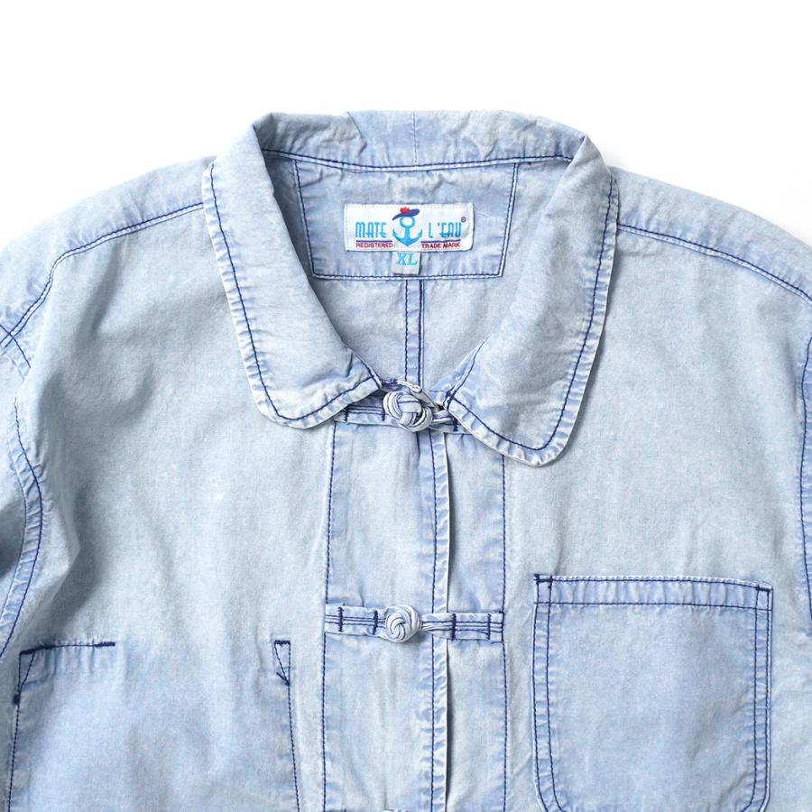 MATEL’EAU / VESTE CHINA - BLEU DELAVE JAVEL マテロー フレンチ チャイナジャケット ブリーチブルー |  | 02