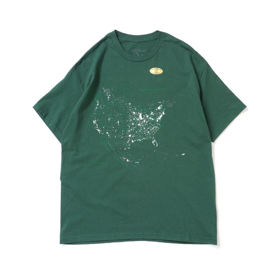 Cotton Expressions / NORTH AMERICA AT NIGHT プリントTシャツ - Hunter Green ハンターグリーン | 