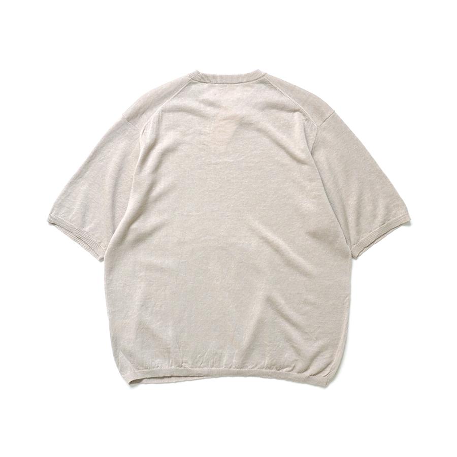 STILL BY HAND / KN03262 - TAUPE リネン混 半袖ニットTシャツ | STILL BY HAND | 01
