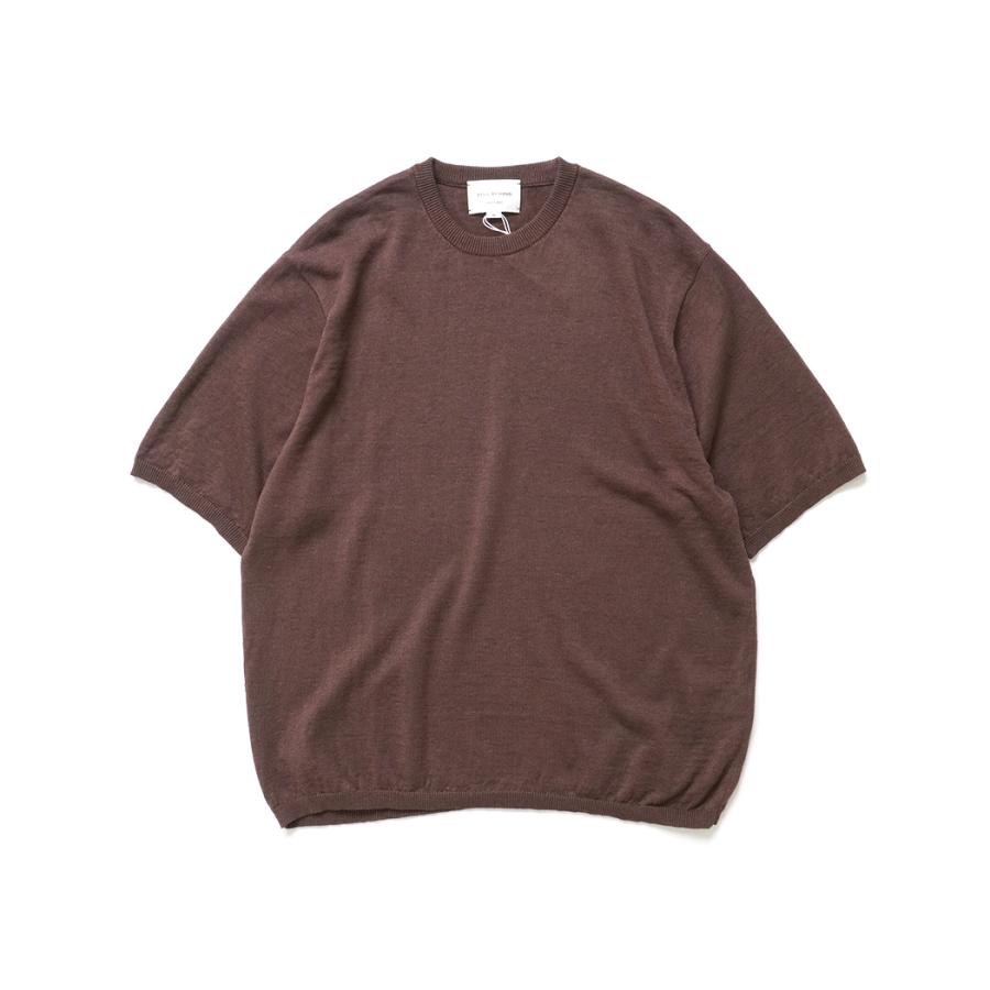 STILL BY HAND / KN03262 - BORDEAUX リネン混 半袖ニットTシャツ | STILL BY HAND
