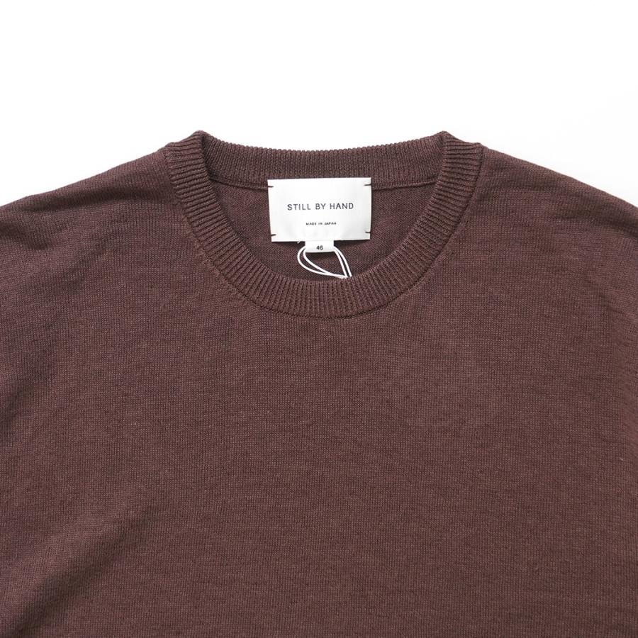 STILL BY HAND / KN03262 - BORDEAUX リネン混 半袖ニットTシャツ | STILL BY HAND | 02