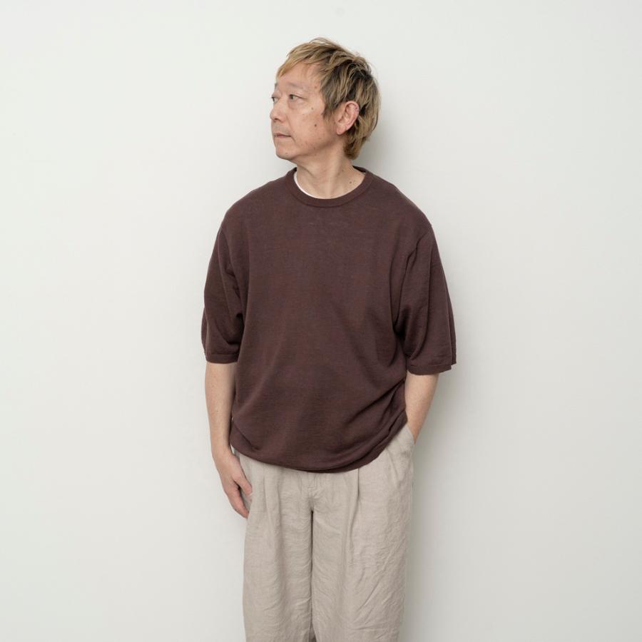 STILL BY HAND / KN03262 - BORDEAUX リネン混 半袖ニットTシャツ | STILL BY HAND | 05