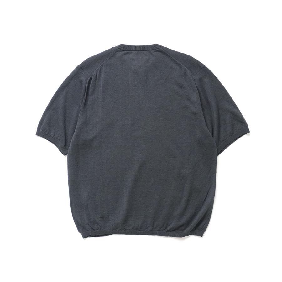 STILL BY HAND / KN03262 - BLUE GREY リネン混 半袖ニットTシャツ | STILL BY HAND | 01