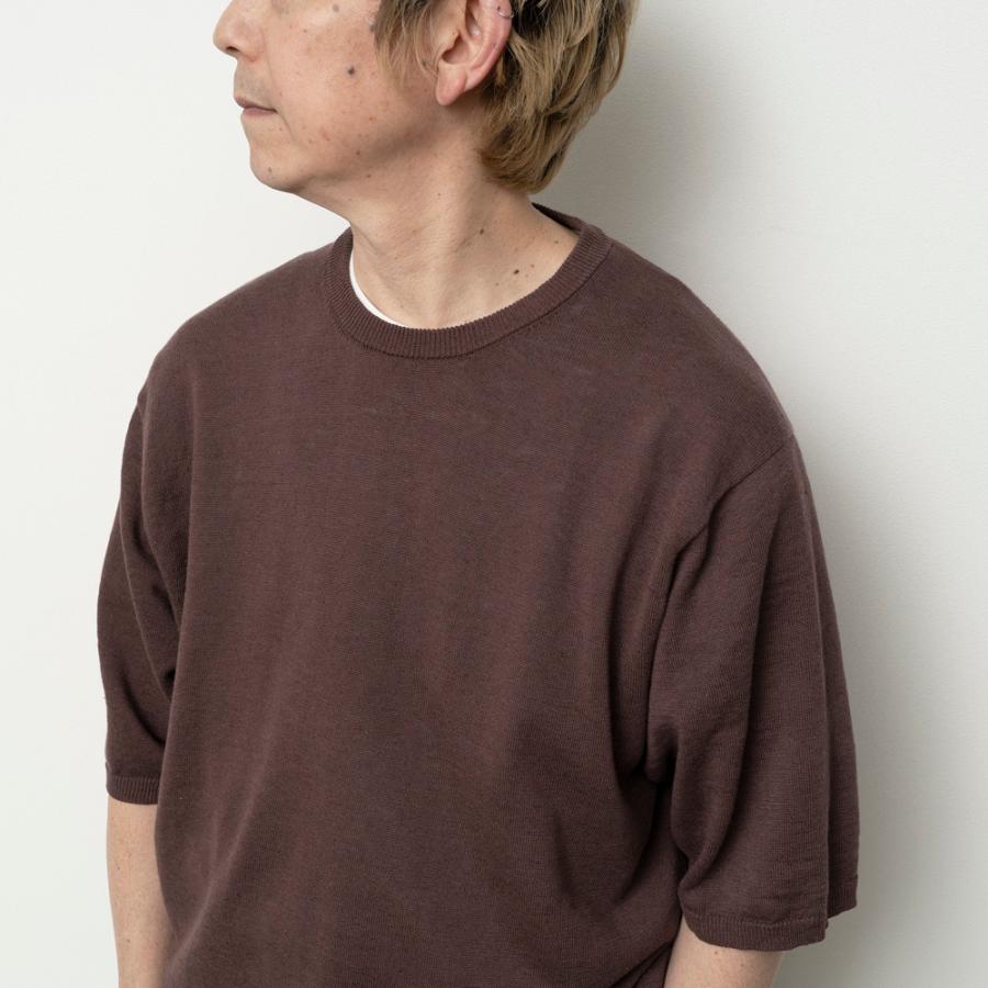 STILL BY HAND / KN03262 - BLUE GREY リネン混 半袖ニットTシャツ | STILL BY HAND | 06