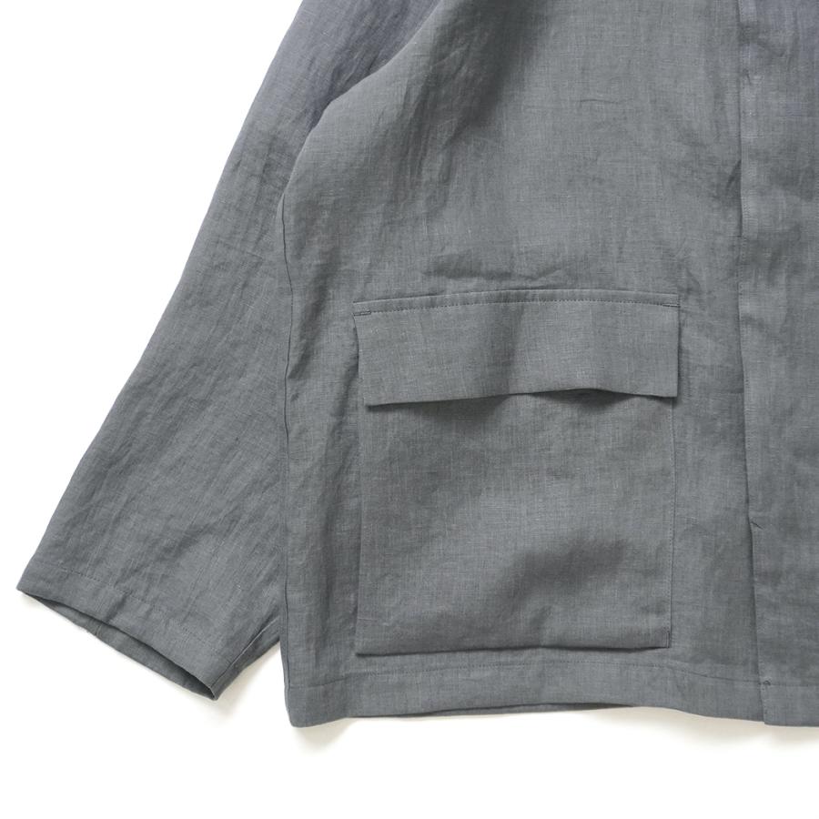 STILL BY HAND スティルバイハンド / BL01262 - BLUE GREY リネン カバーオール | STILL BY HAND | 05