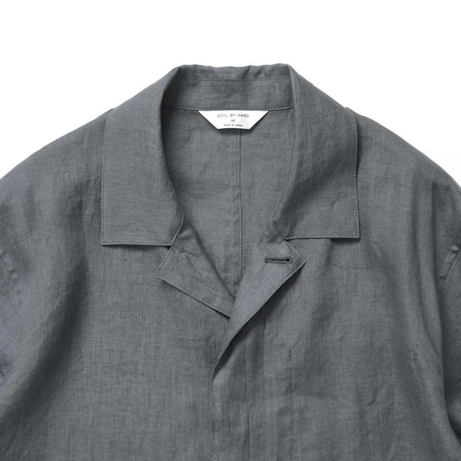 STILL BY HAND スティルバイハンド / BL01262 - BLUE GREY リネン カバーオール | STILL BY HAND | 03